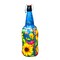 Hand Painted Decoupaged and Molded Clay Grolsch Style Glass Bottle Poppy and Sunflowers 12 in x 4 in product 2